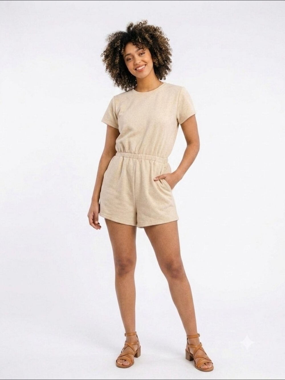 💫 SMASH + TESS THE CHEEKY SHORTY ROMPER in NATURAL SHIMMER Size Medium